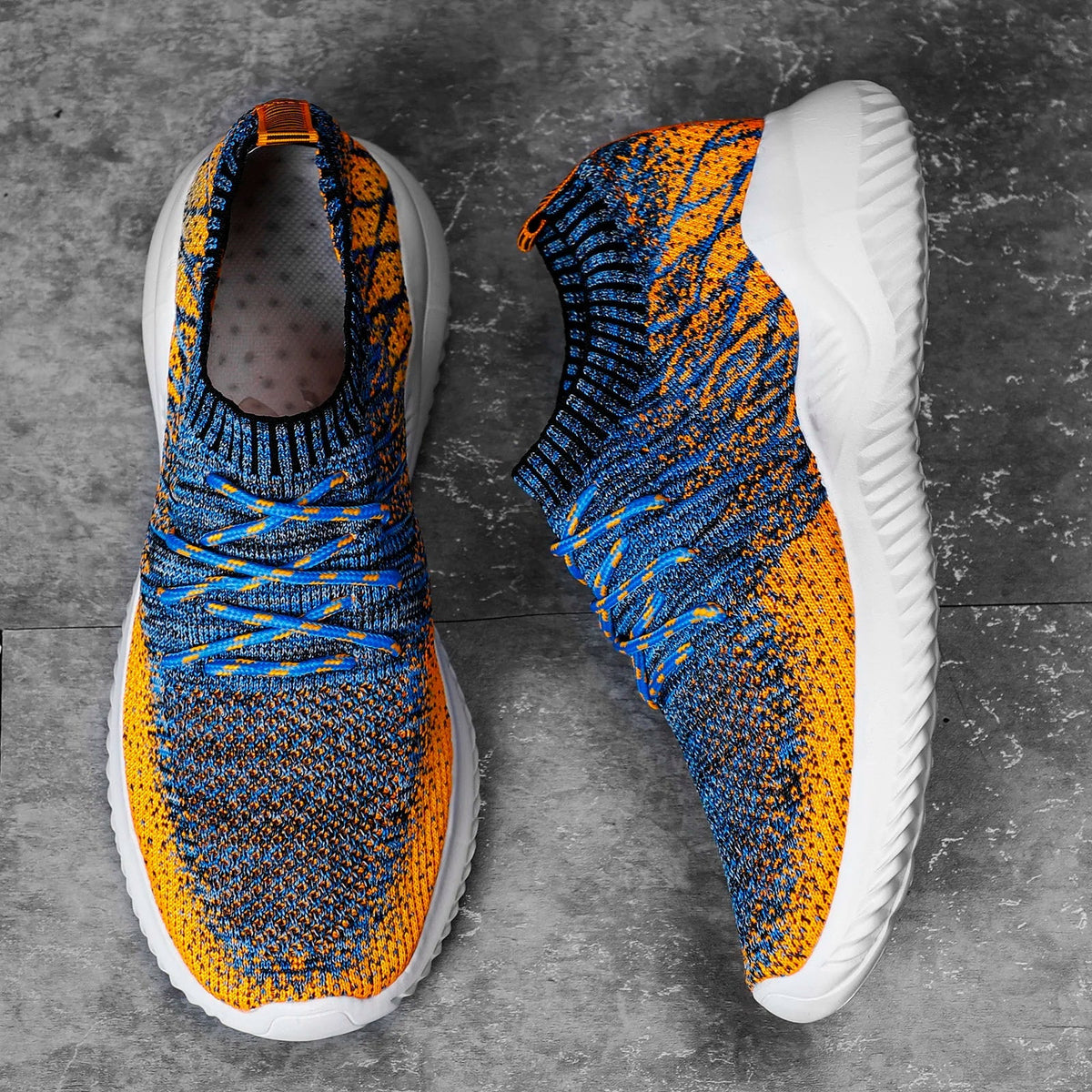 Mesh Knit Sneakers with Woven Detail