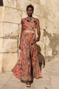 Halterneck Flower Maxi Skirt Set