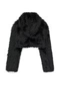 Modern French Faux Fur Cropped Jacket