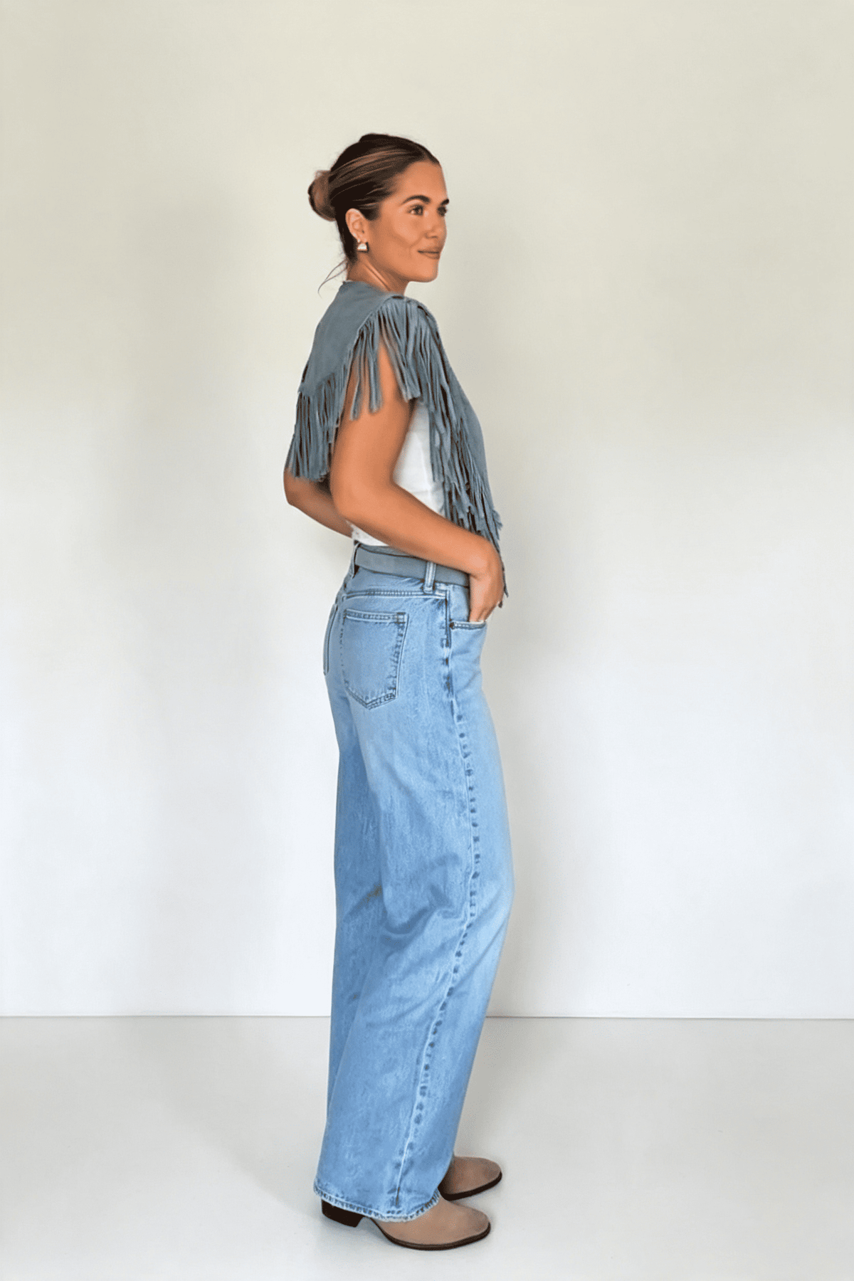 Modern Western Fringe Crop Vest