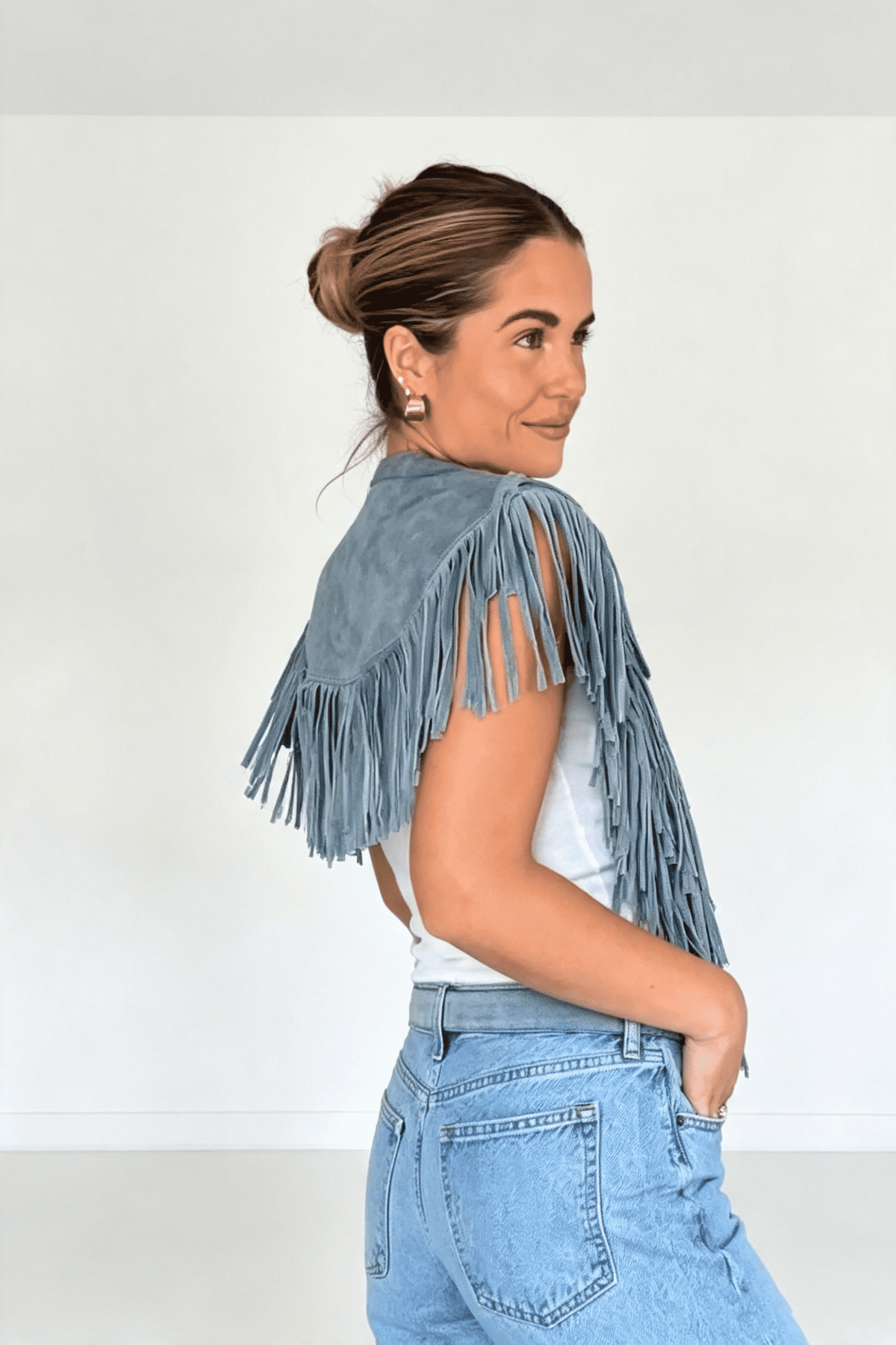 Modern Western Fringe Crop Vest