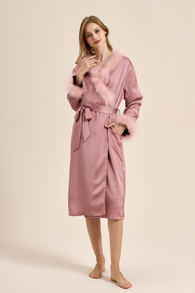 Modern Pin-Up Feather Robe
