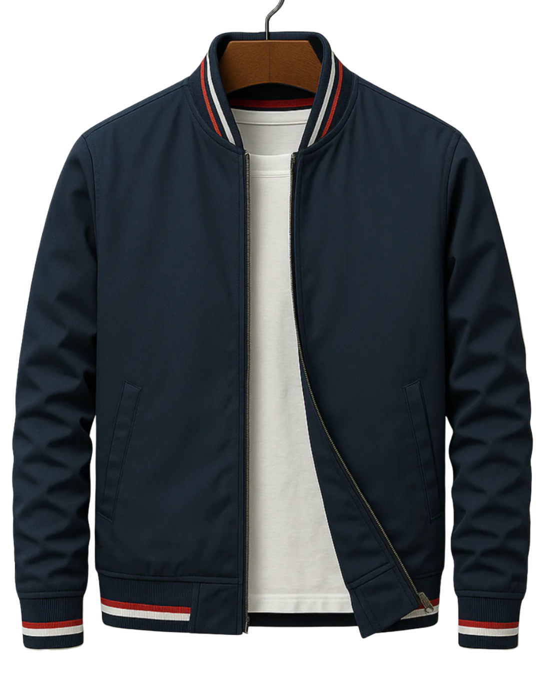 Bomber Jacket with Zip Front