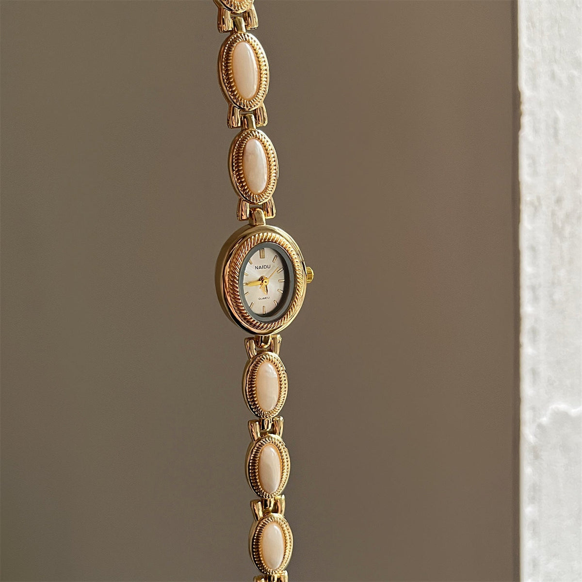 Alviera Women's Watch with Oval Center Case and Stone-Set Link Bracelet