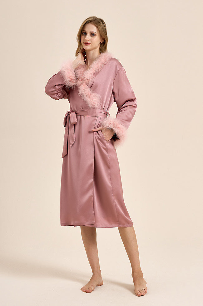 Modern Pin-Up Feather Robe