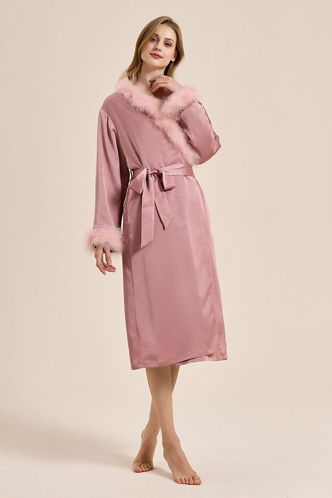Modern Pin-Up Feather Robe