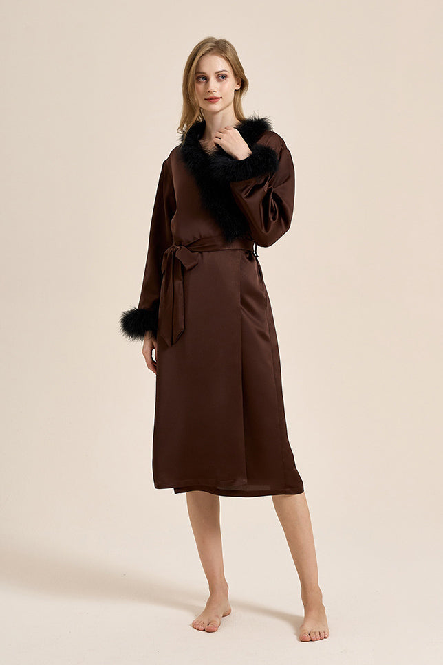 Modern Pin-Up Feather Robe
