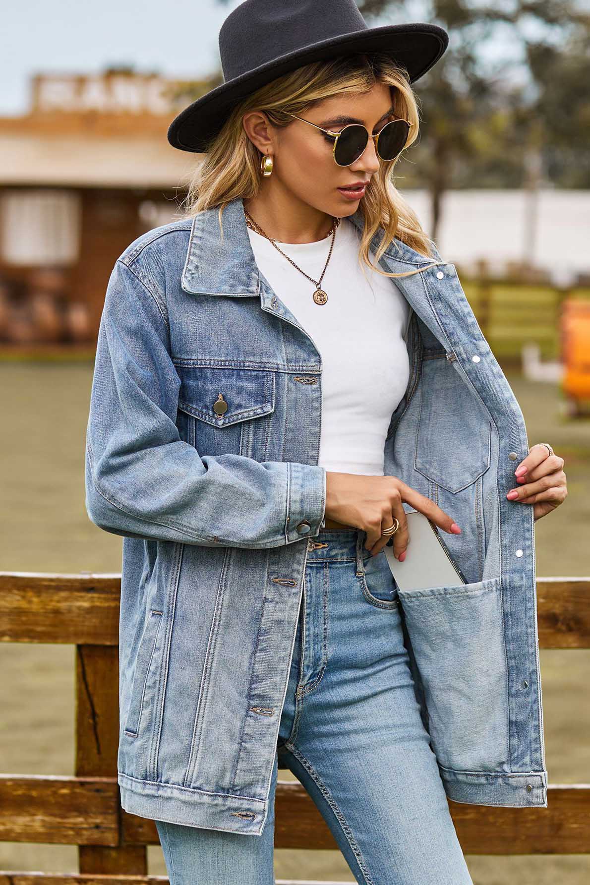 Modern Washed Denim Jacket - Blue