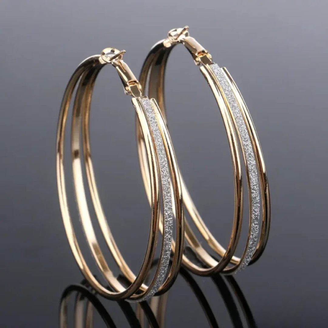 Premium Retro Yellow Gold Hoops - Limited Edition Collection