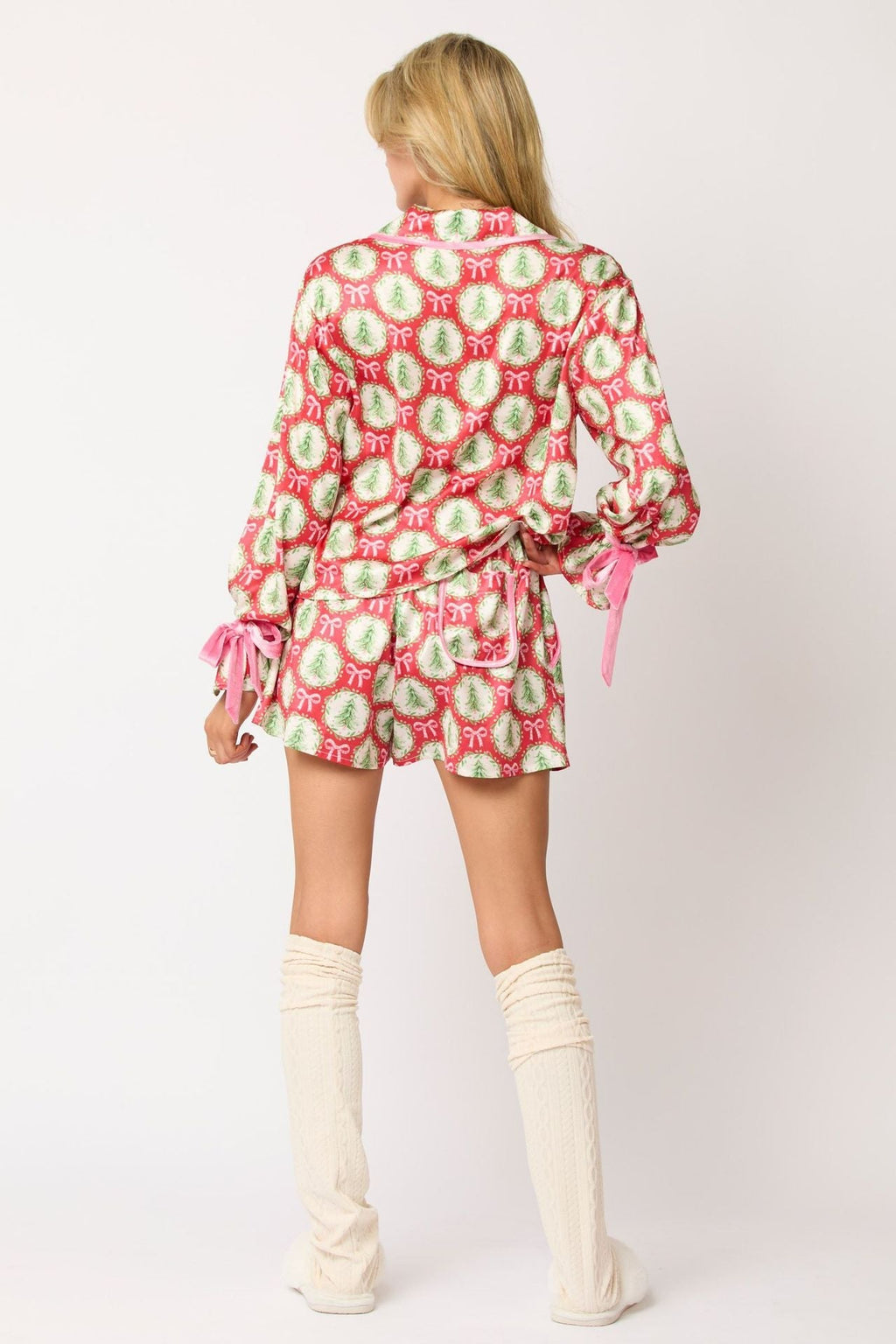 Coordinated Christmas Character Print Pajama Short Set