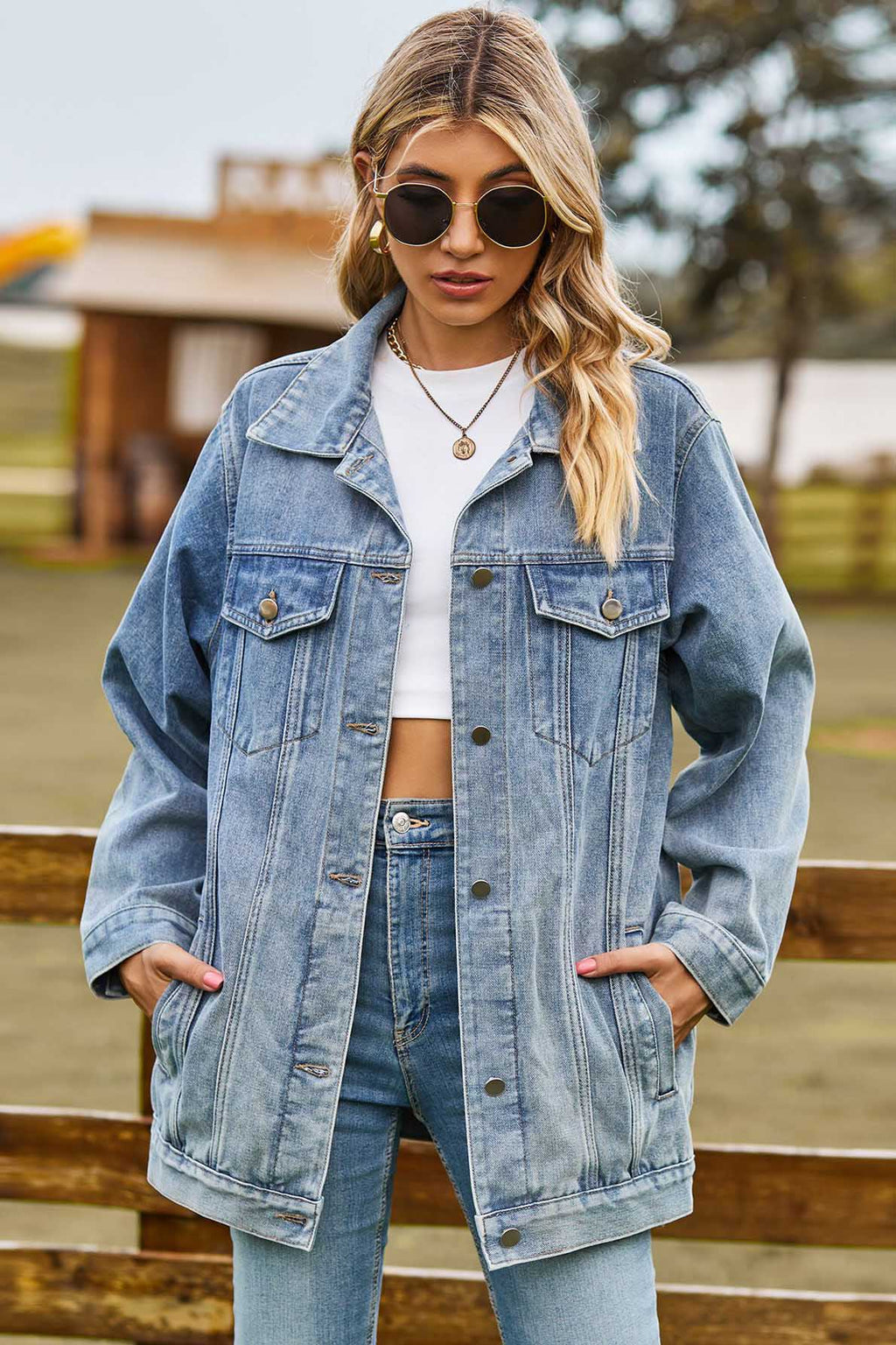 Modern Washed Denim Jacket - Blue