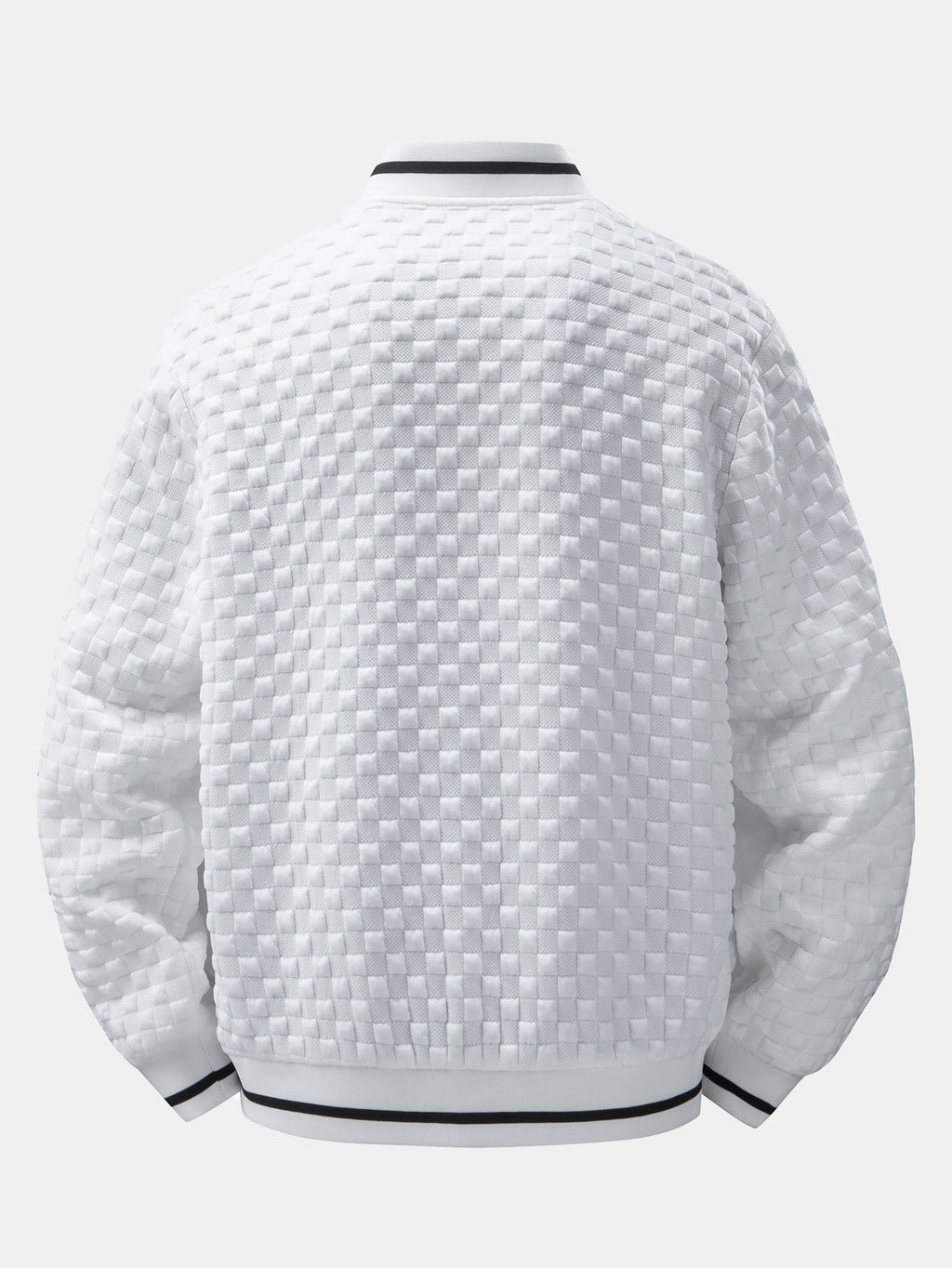 Men's Textured Jacquard Bomber Jacket and Jogger Set – Zip-Up Two-Piece Tracksuit for Casual Streetwear and Everyday Wear