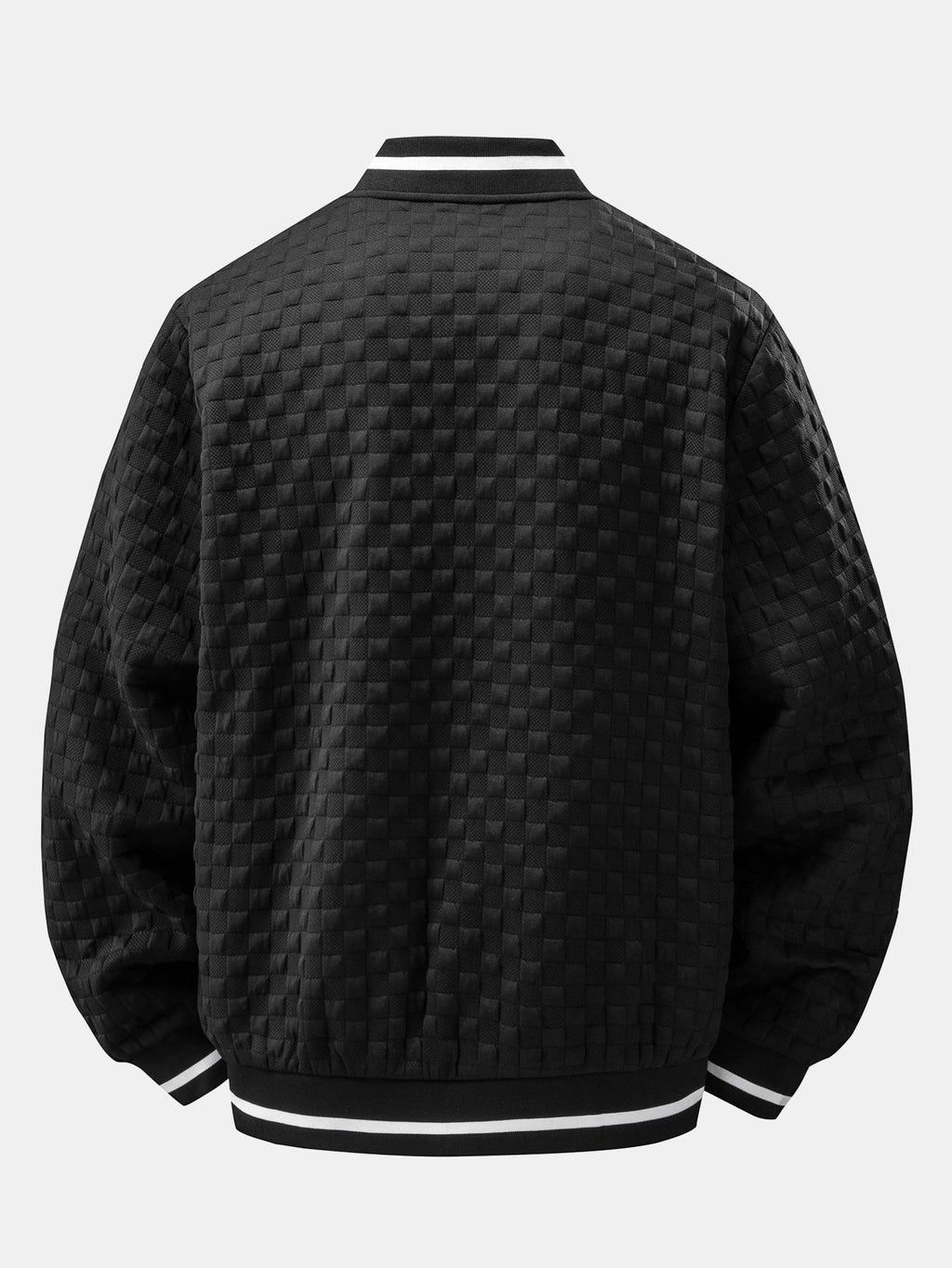 Men's Textured Jacquard Bomber Jacket and Jogger Set – Zip-Up Two-Piece Tracksuit for Casual Streetwear and Everyday Wear