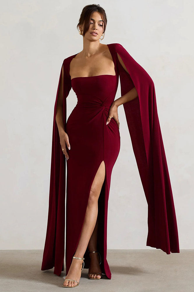 Modern Queen's Cape Slit Dress