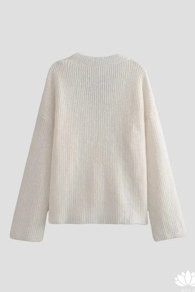 Relaxed Street Solid Buttons Pleated V-Neck Outerwear