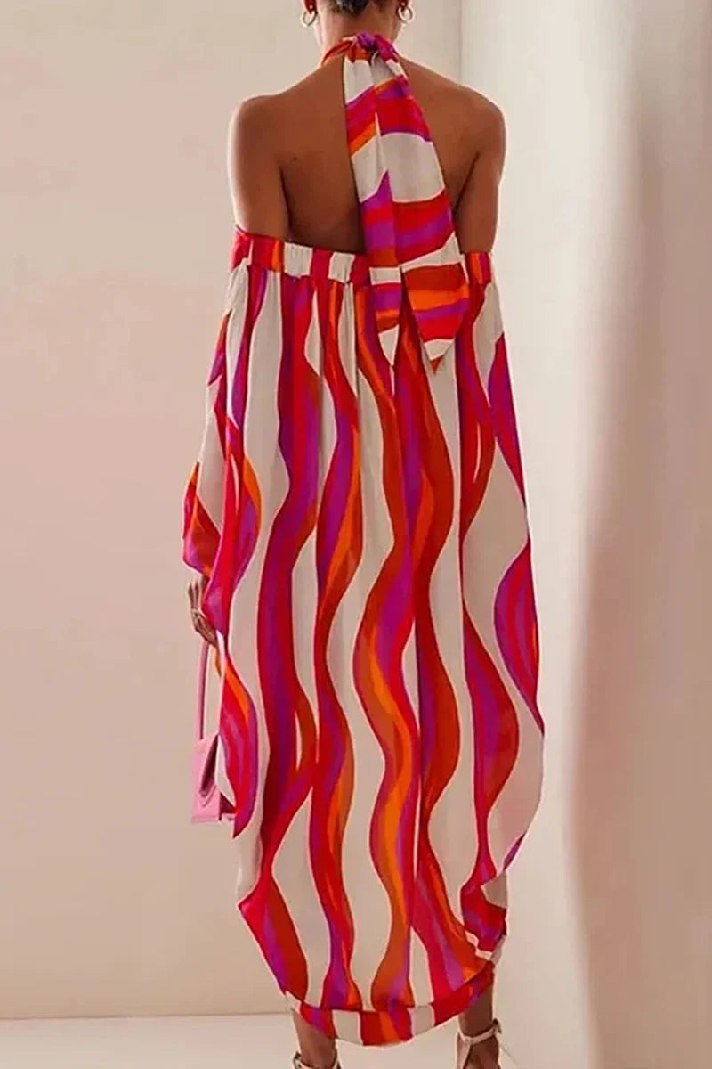 Halter Swimsuit and One-Shoulder Bikini