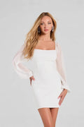 Playful in White Mini-Length Dress