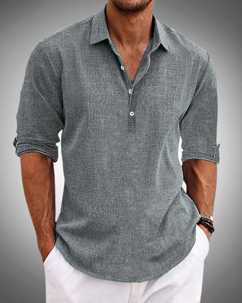 Caleb - Refined Button-Front Classic Shirt
