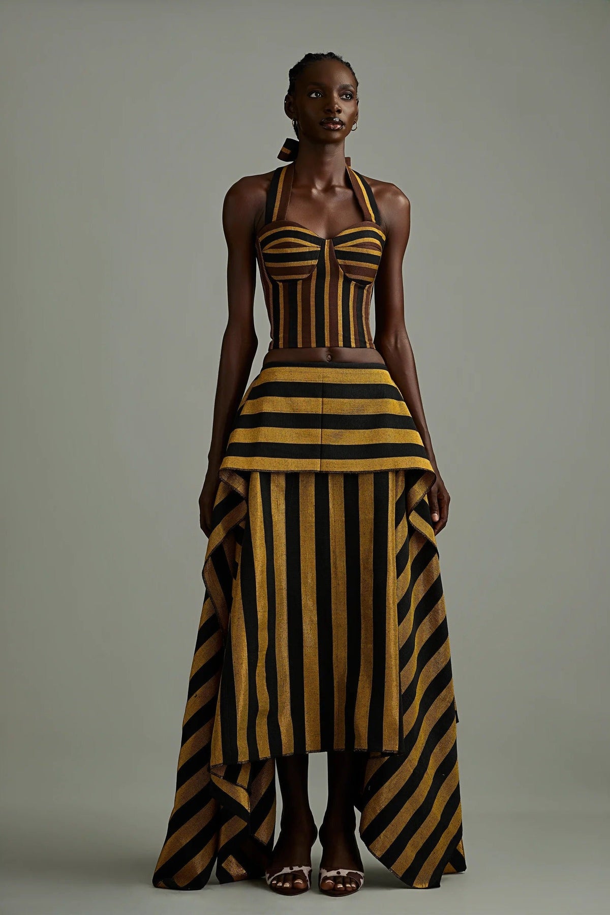 Modern Retro Striped Cropped Top