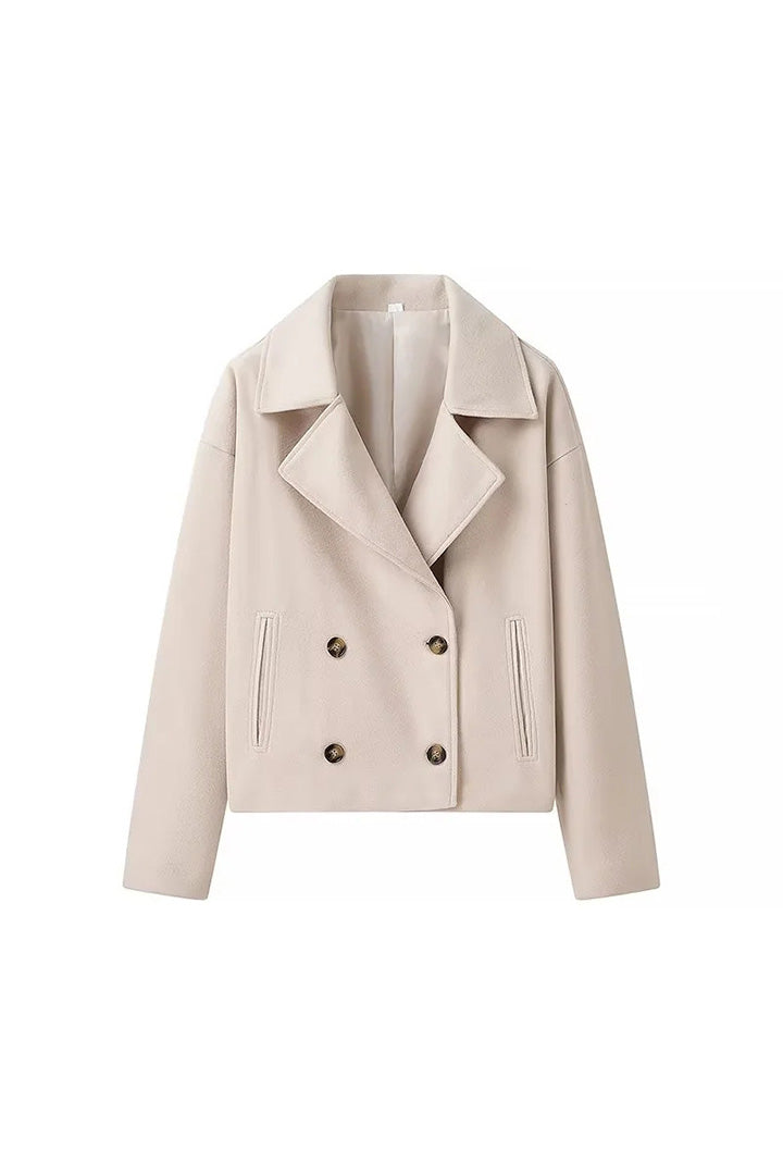 Modern Double Breasted Cropped Jacket