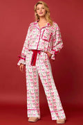Coordinated Christmas Character Print Pajama Long Set