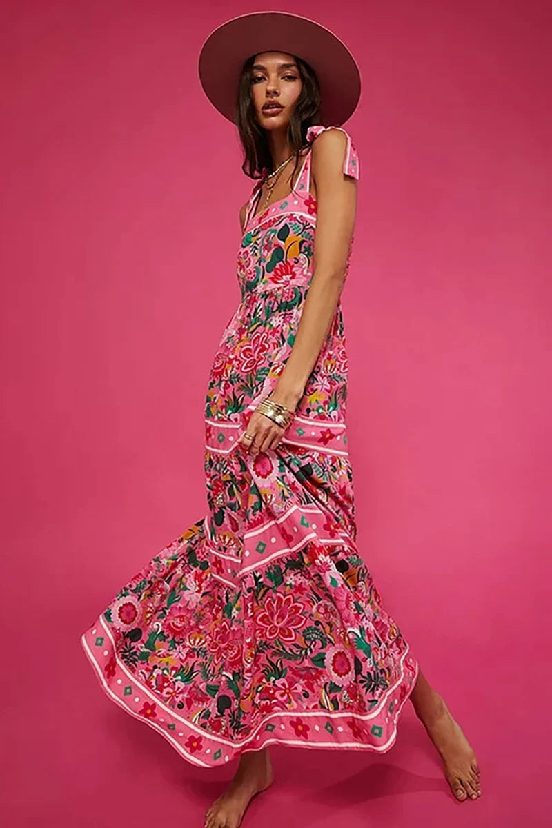 Flower Bowknot Tie One-Piece Swimwear