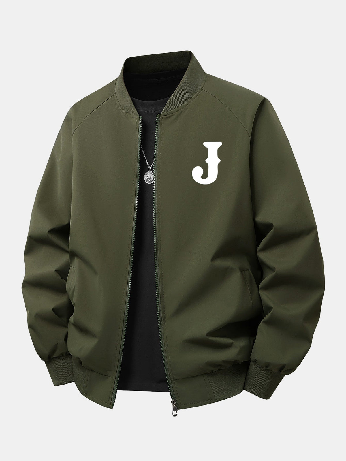 Men's Relaxed Fit Bomber Jacket – Printed Zip-Up Lightweight Casual Outerwear for Autumn and Everyday Streetwear