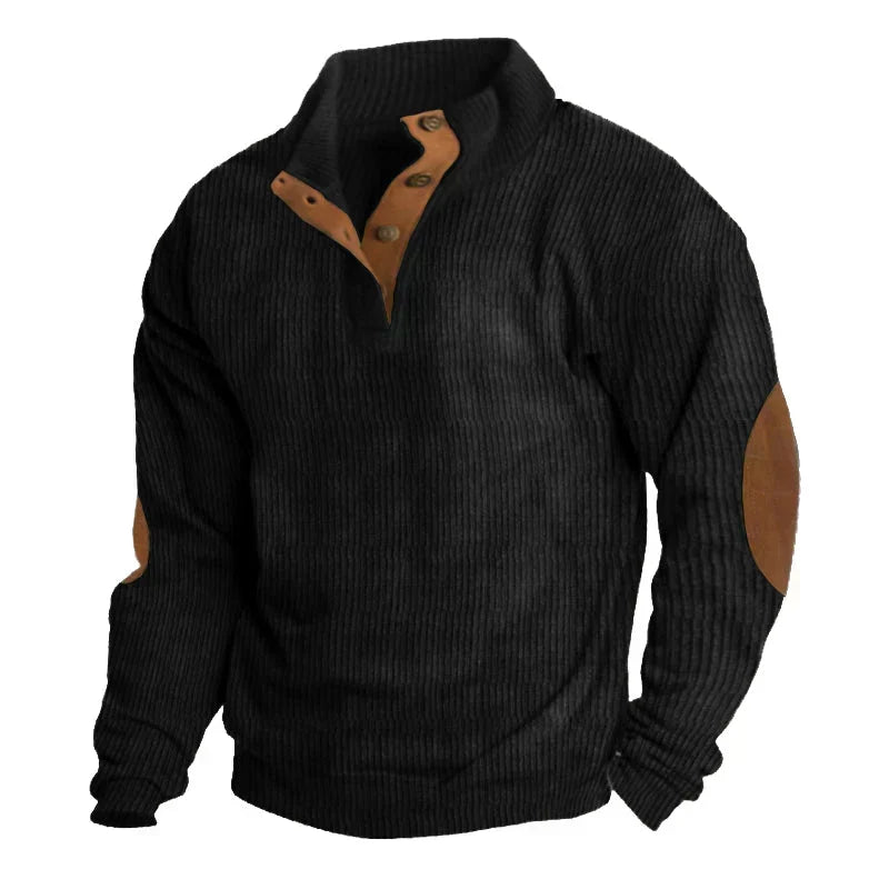 Wool Blend Sweater with Button Front