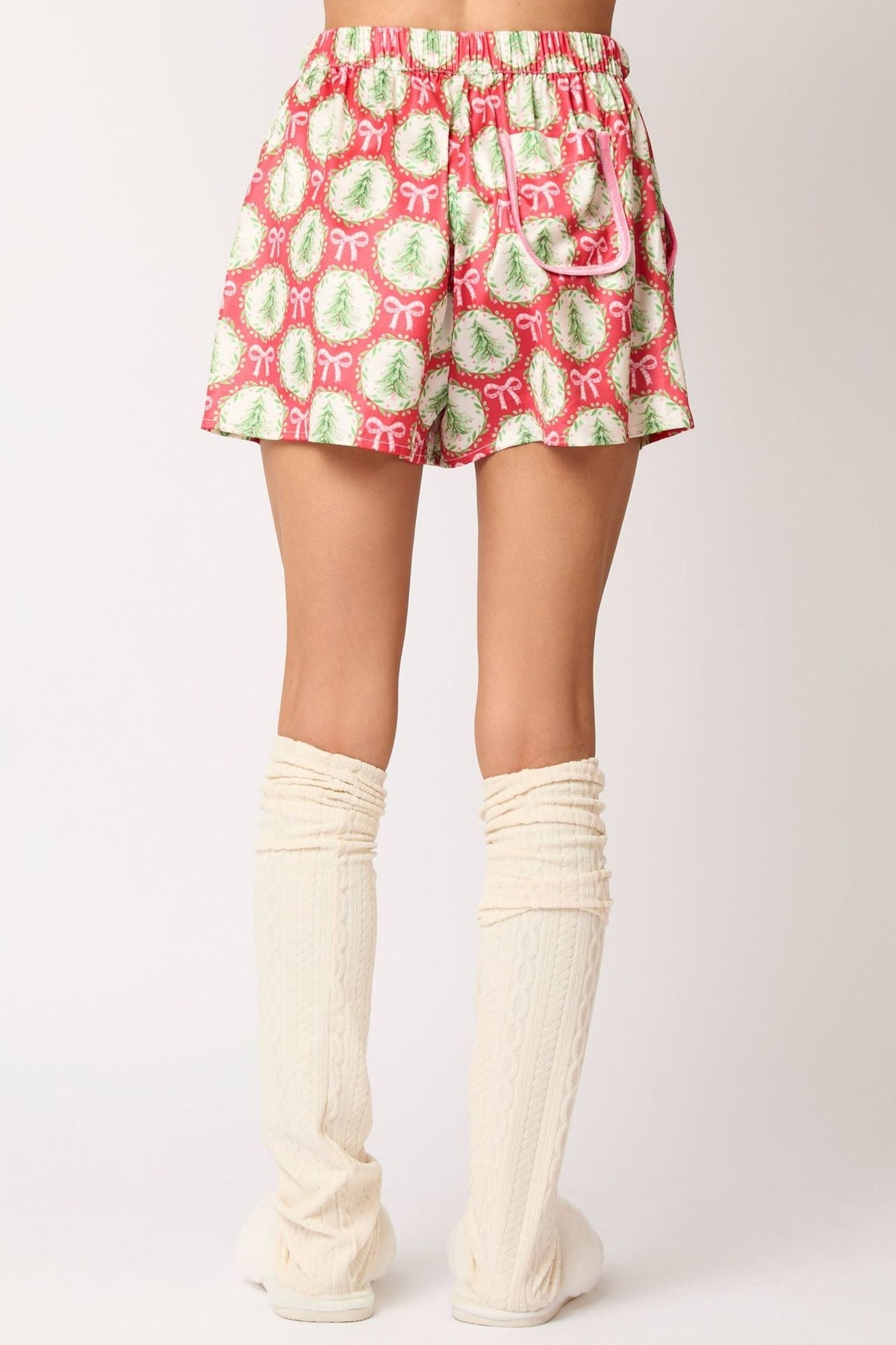 Coordinated Christmas Character Print Pajama Short Set