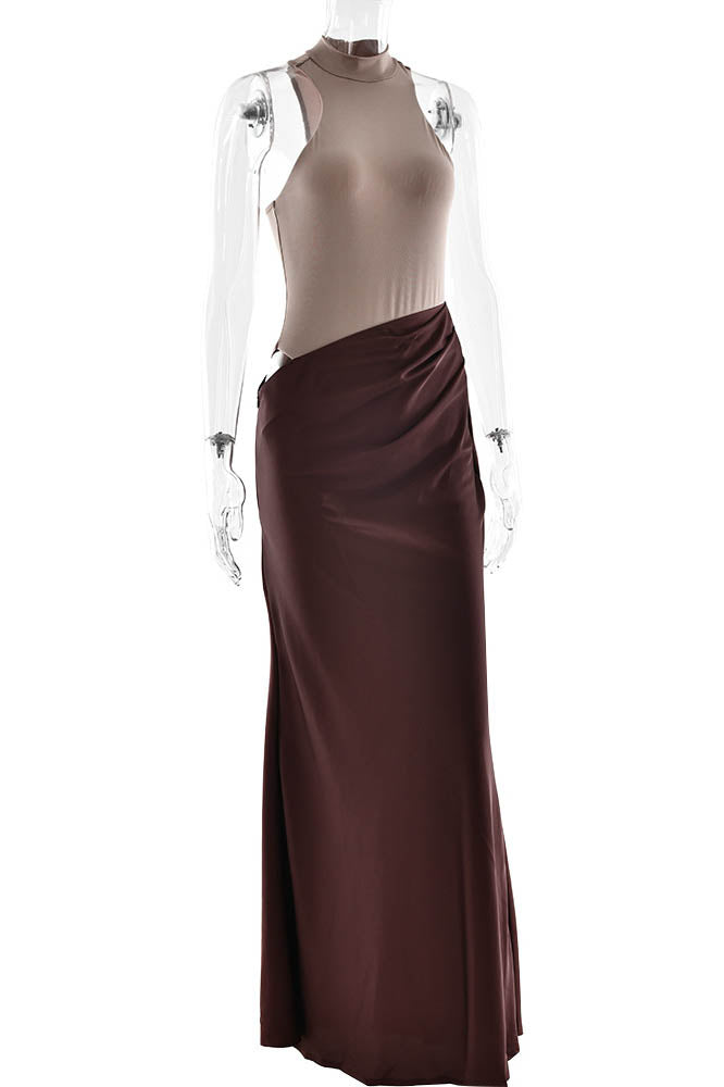 Paneled Cut-Out Fitted Dress