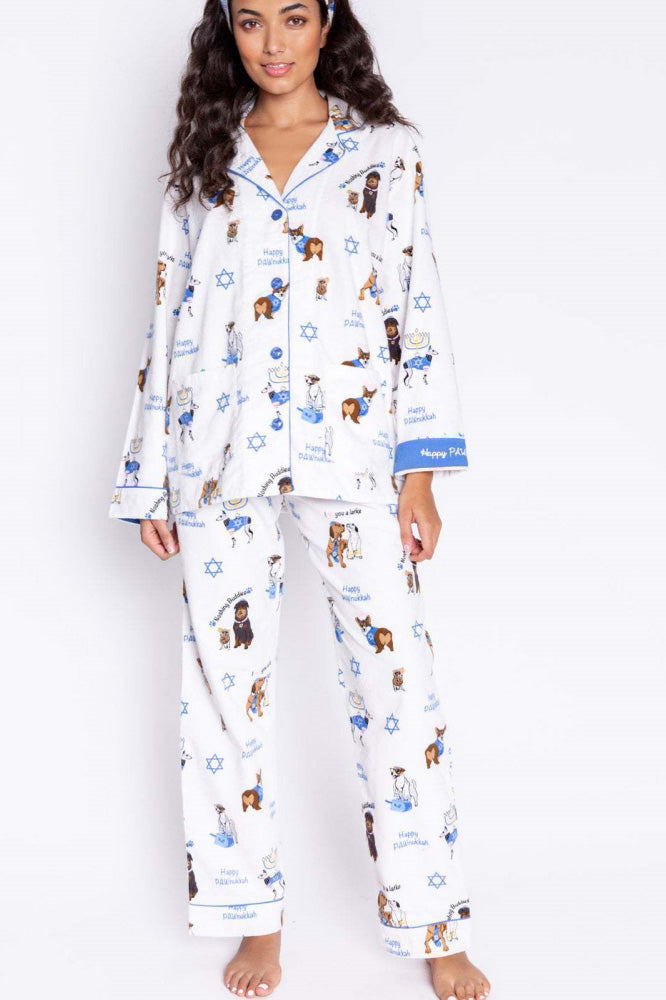 Coordinated Cute Dog Print Pajama Set