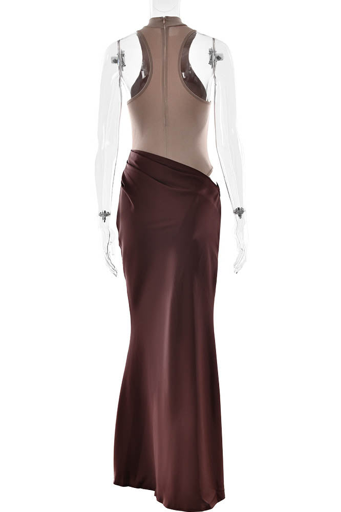 Paneled Cut-Out Fitted Dress