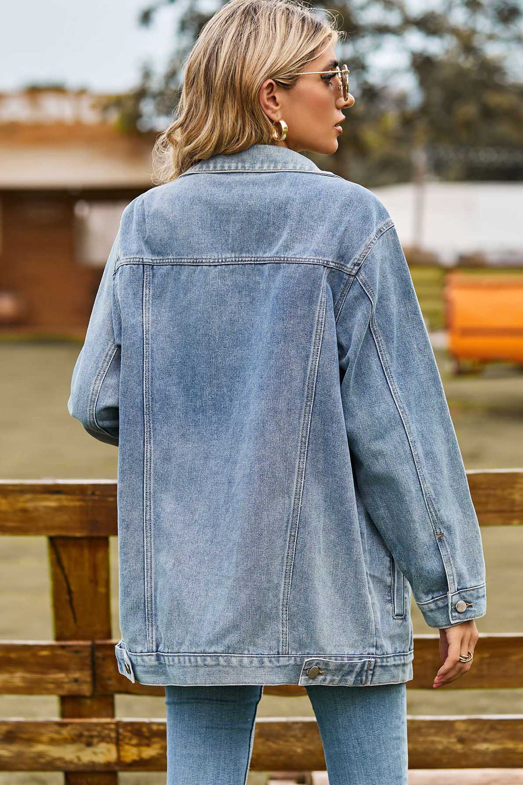 Modern Washed Denim Jacket - Blue