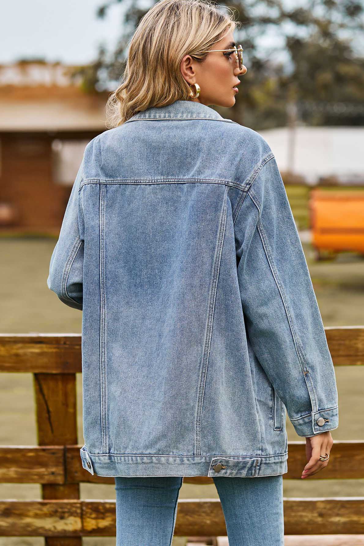 Modern Washed Denim Jacket - Blue
