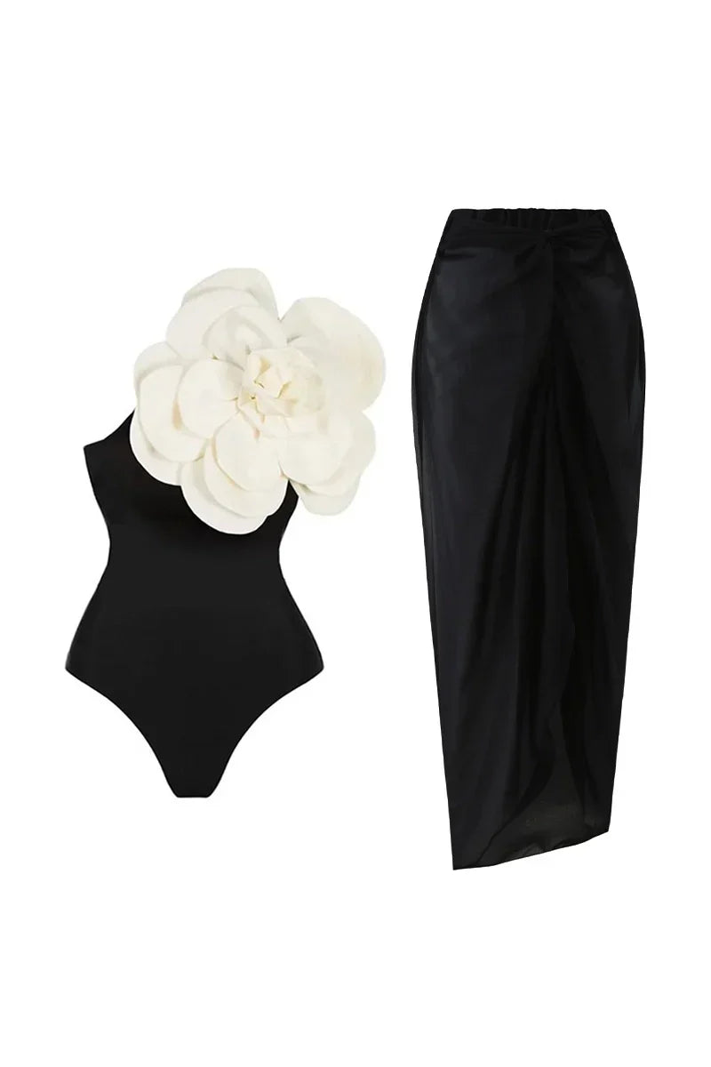 3D Flower One-Piece Swimwear