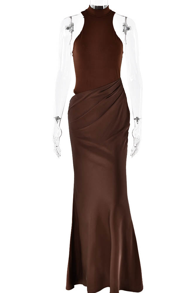 Paneled Cut-Out Fitted Dress