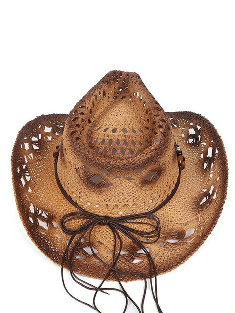 Western Retro Straw Hollow Hat