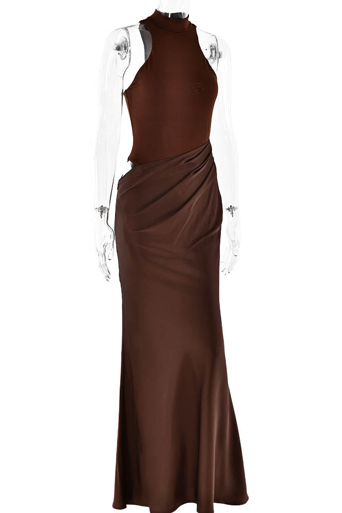 Paneled Cut-Out Fitted Dress