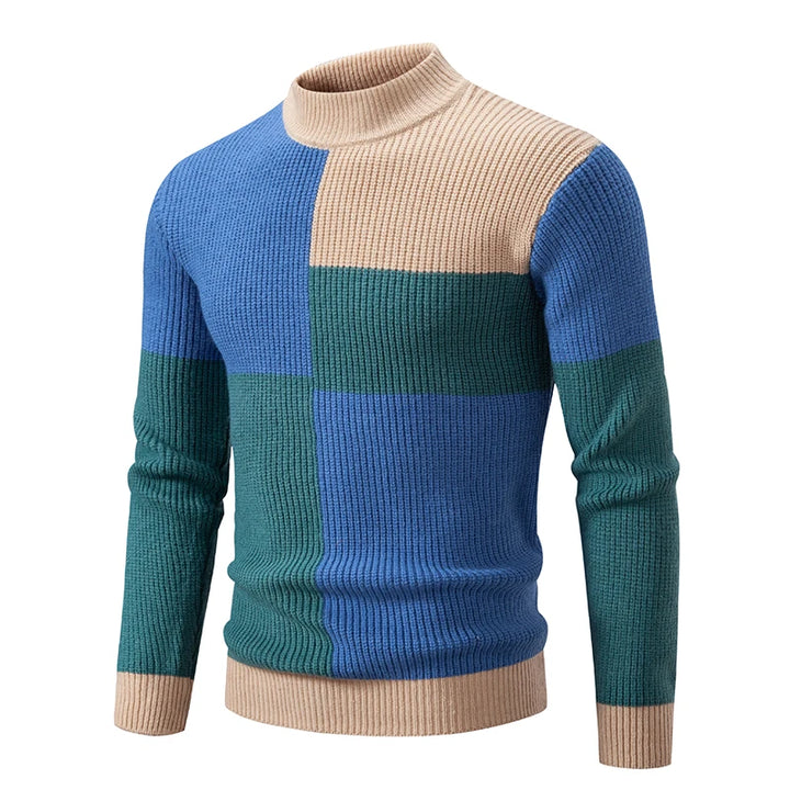 Knit Sweater with Stand Collar