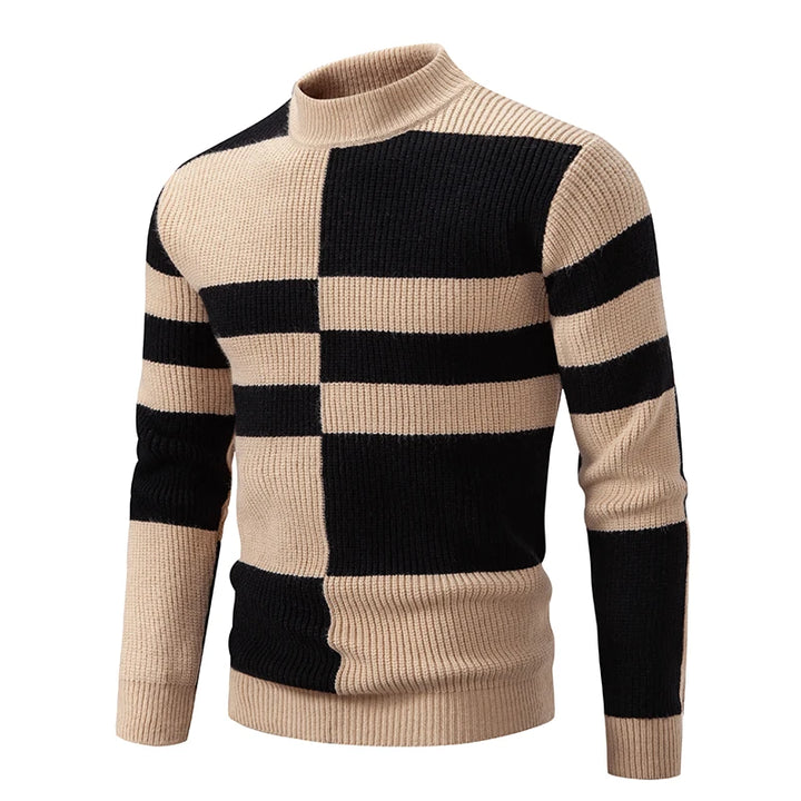 Knit Sweater with Stand Collar