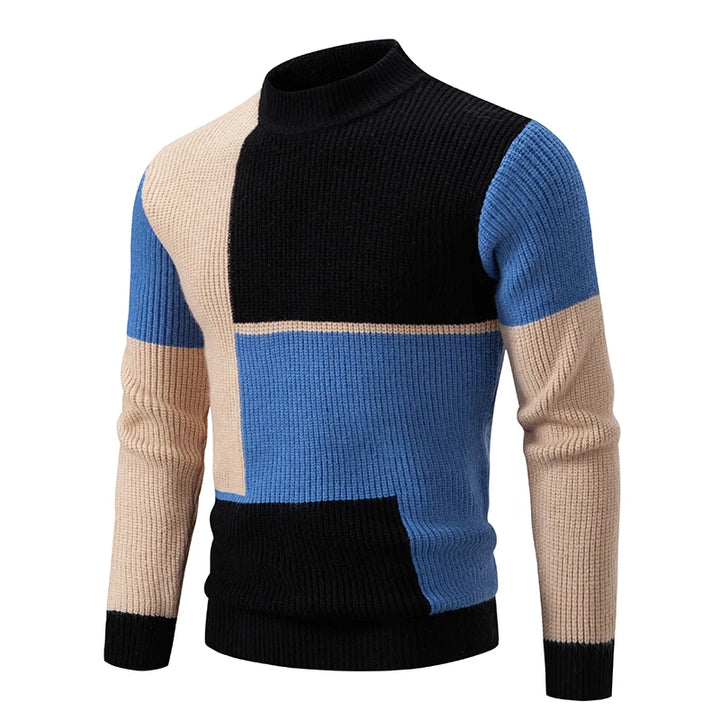 Knit Sweater with Stand Collar