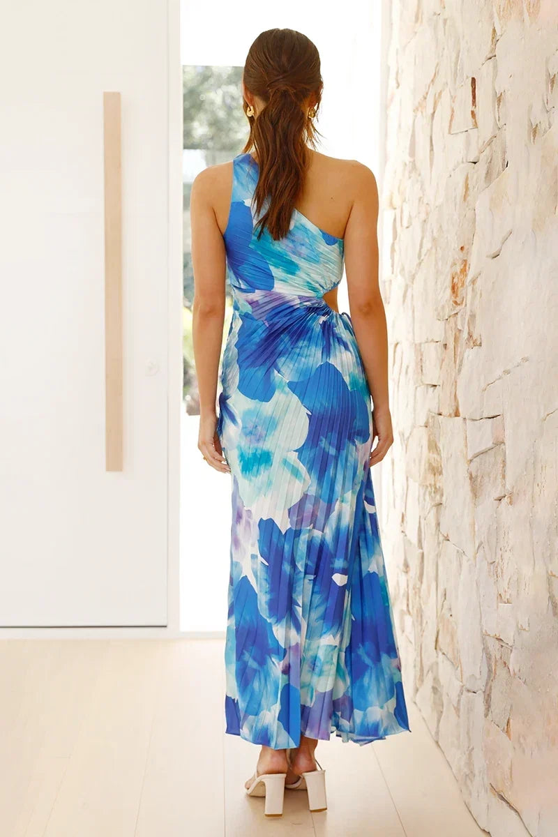Laken Maxi-Length Dress Blue Flower