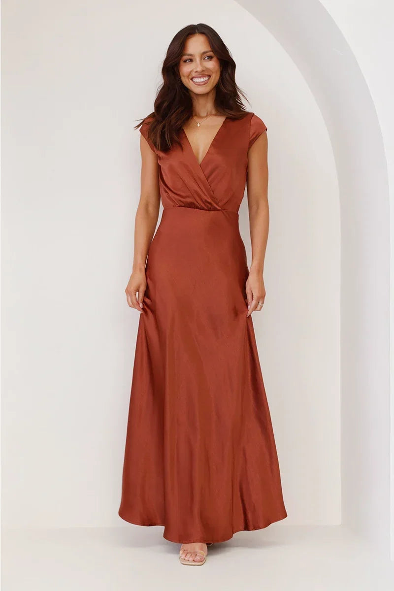 Selma Maxi-Length Dress Rust