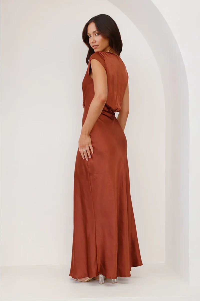 Selma Maxi-Length Dress Rust
