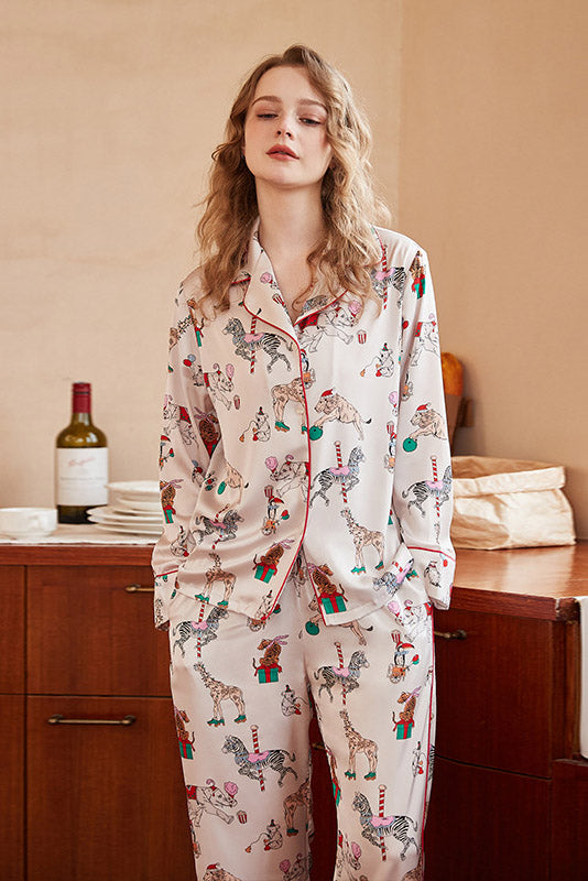 Coordinated Circus Print Pajama Set