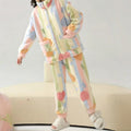 Women's Plush Fleece Zip-Up Jacket and Jogger Trousers Set – Cozy Colorful Two-Piece Loungewear for Autumn and Winter