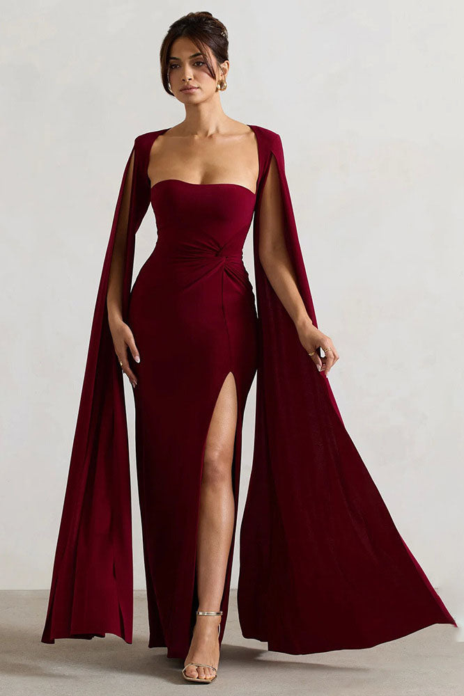 Modern Queen's Cape Slit Dress