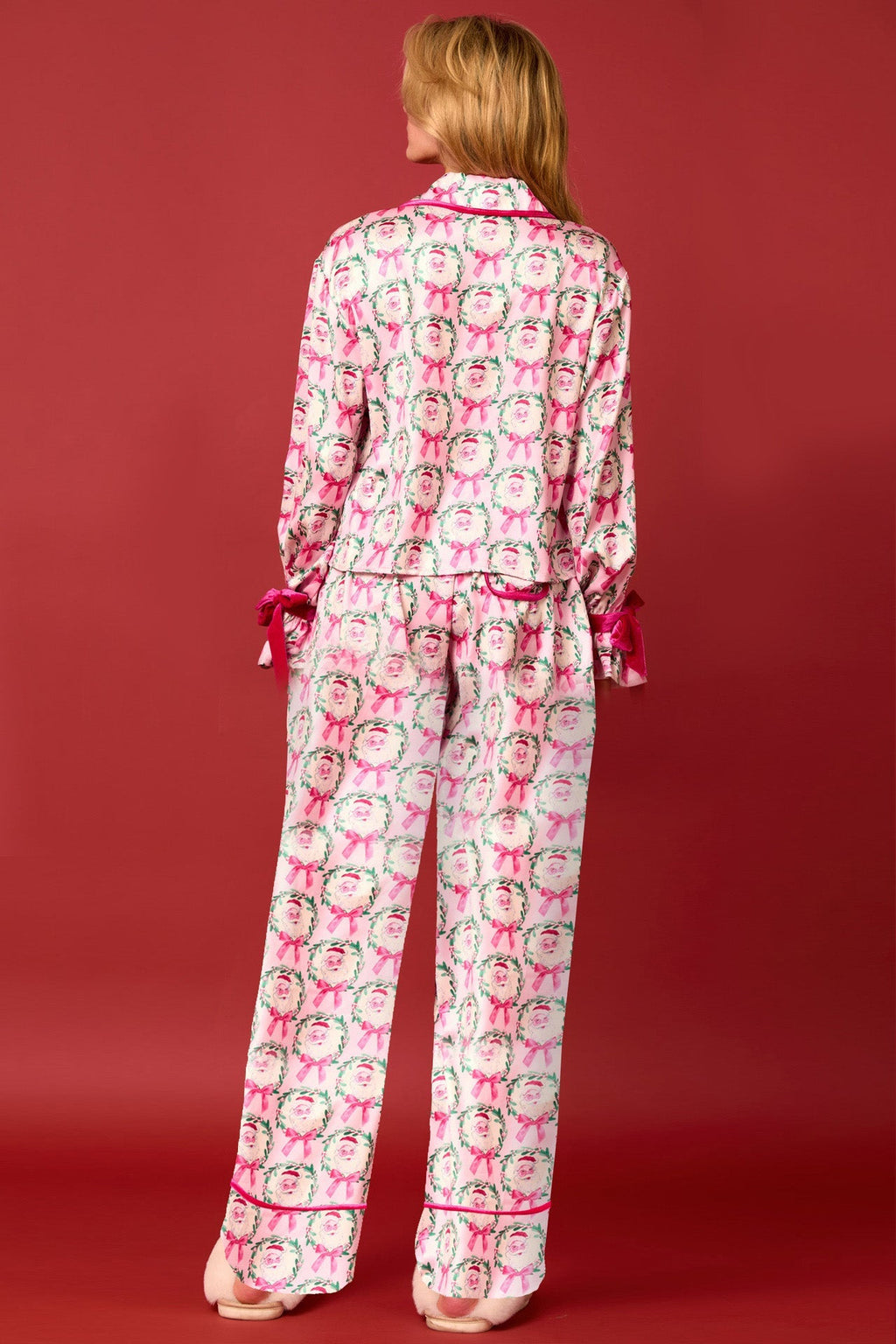 Coordinated Christmas Character Print Pajama Long Set