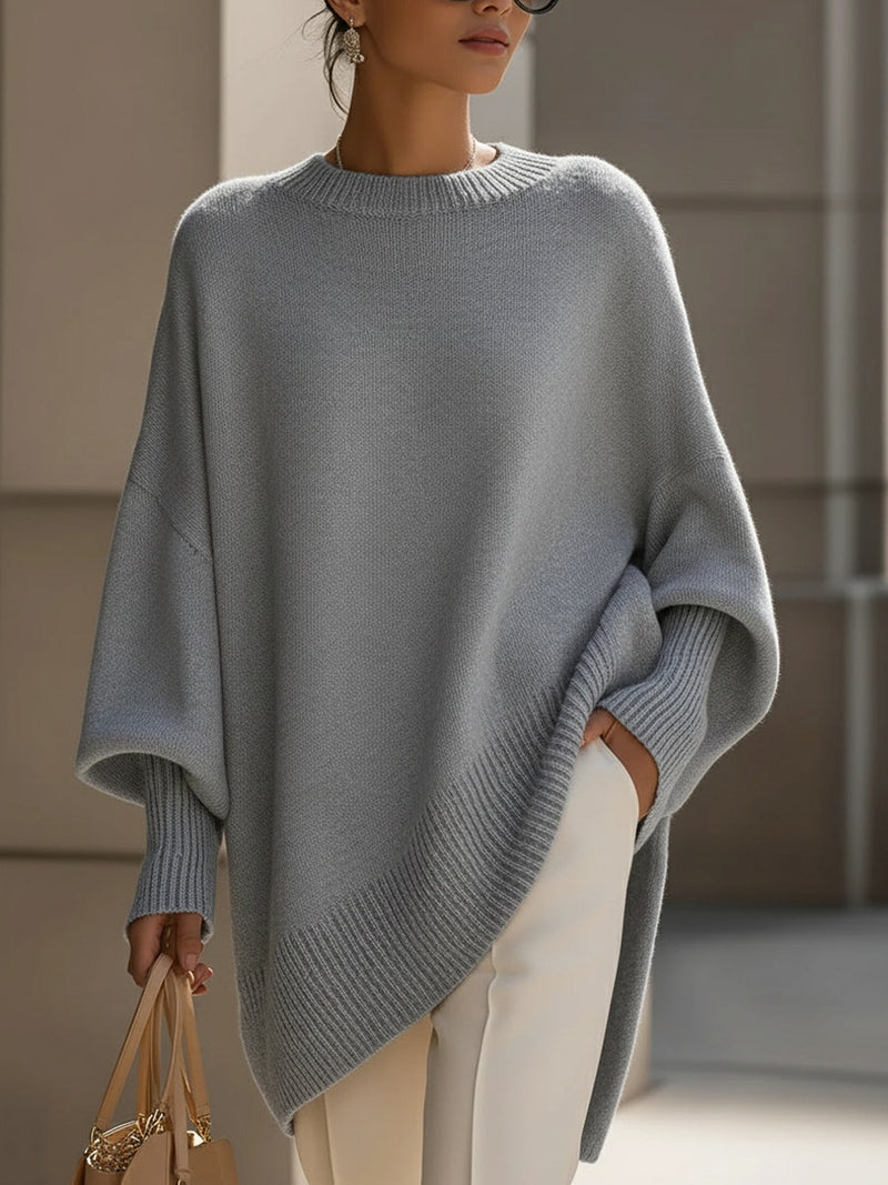Women’s Oversized Asymmetrical Poncho Sweater