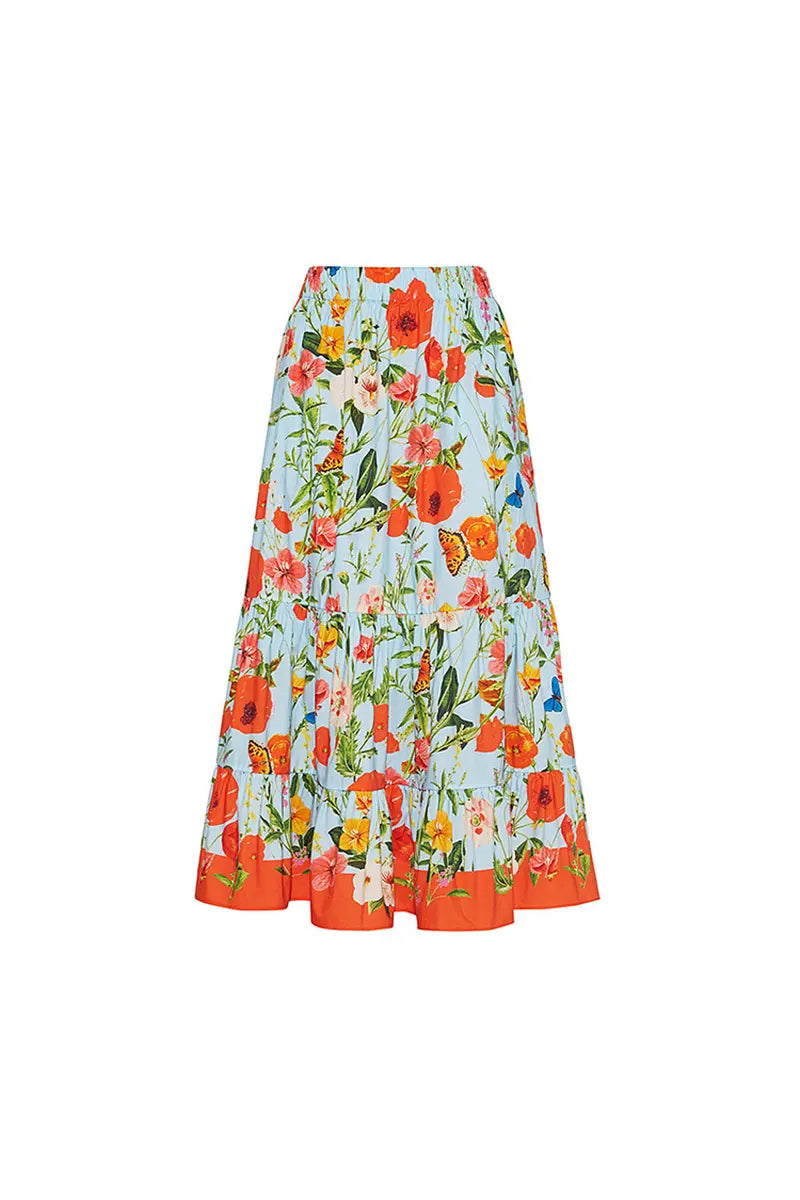 Flower Puff Sleeve High-Waisted Two-Piece Bikini